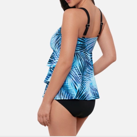 Swim Solutions Women's Printed Tiered Tummy-Control Swim Dress 18 New NWT - Picture 2 of 3